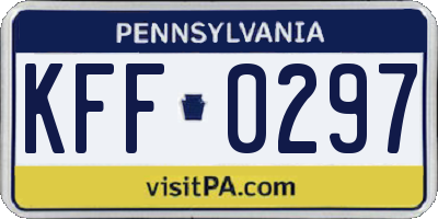 PA license plate KFF0297