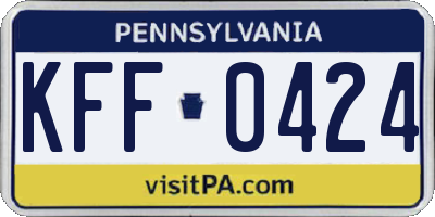 PA license plate KFF0424