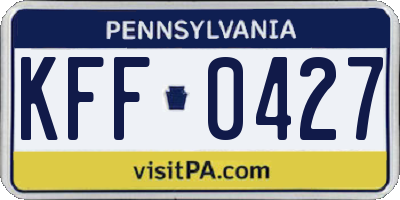 PA license plate KFF0427