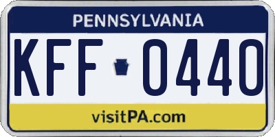 PA license plate KFF0440
