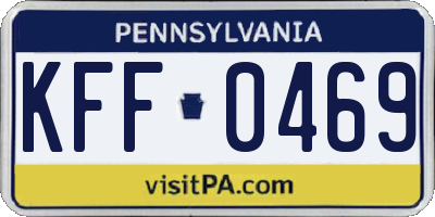 PA license plate KFF0469
