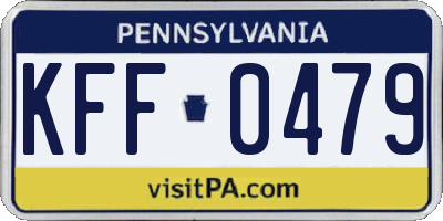 PA license plate KFF0479