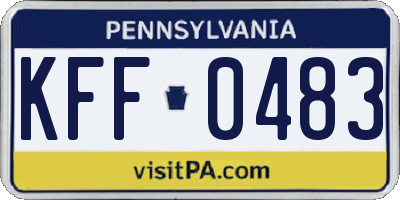 PA license plate KFF0483