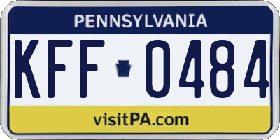 PA license plate KFF0484