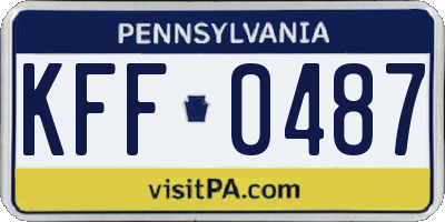 PA license plate KFF0487
