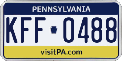 PA license plate KFF0488