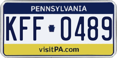 PA license plate KFF0489