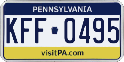 PA license plate KFF0495
