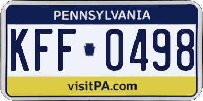 PA license plate KFF0498