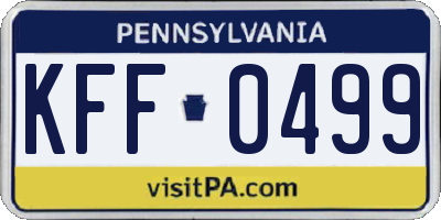 PA license plate KFF0499