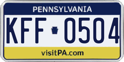 PA license plate KFF0504