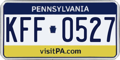 PA license plate KFF0527