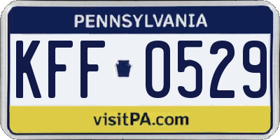 PA license plate KFF0529
