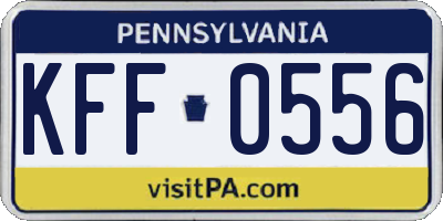 PA license plate KFF0556