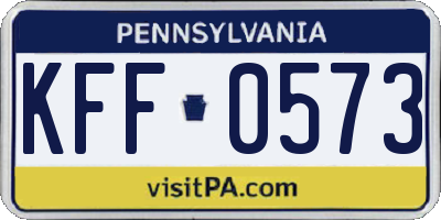 PA license plate KFF0573