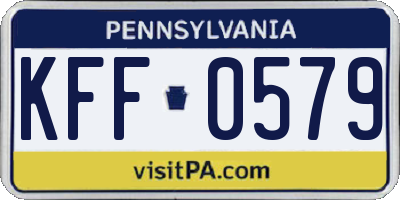 PA license plate KFF0579