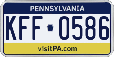 PA license plate KFF0586