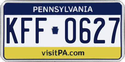 PA license plate KFF0627