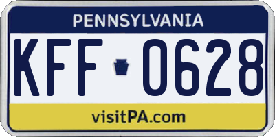 PA license plate KFF0628