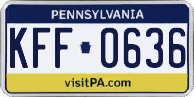 PA license plate KFF0636