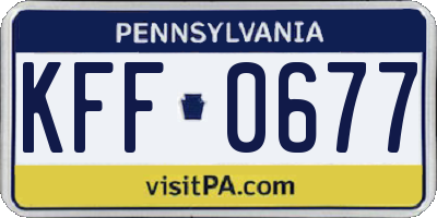 PA license plate KFF0677