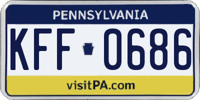 PA license plate KFF0686