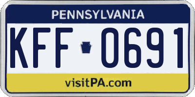 PA license plate KFF0691