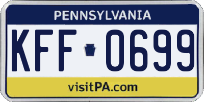 PA license plate KFF0699