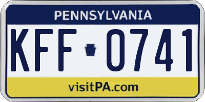 PA license plate KFF0741