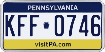 PA license plate KFF0746