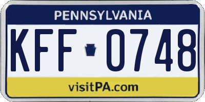 PA license plate KFF0748