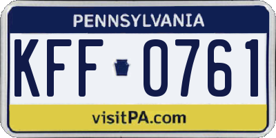 PA license plate KFF0761