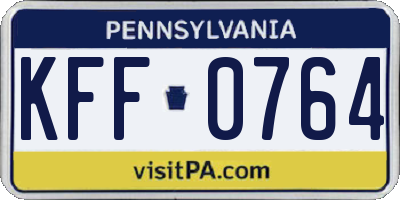 PA license plate KFF0764