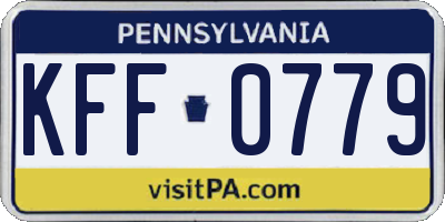 PA license plate KFF0779