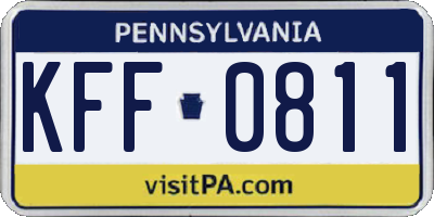 PA license plate KFF0811