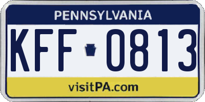 PA license plate KFF0813