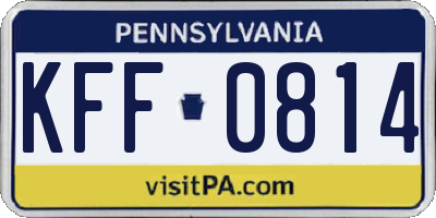 PA license plate KFF0814