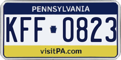 PA license plate KFF0823