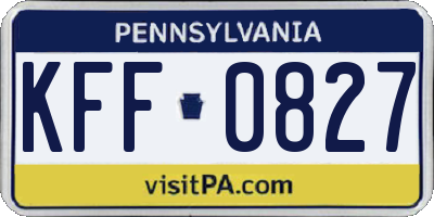 PA license plate KFF0827