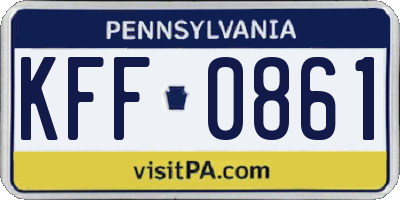 PA license plate KFF0861