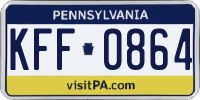 PA license plate KFF0864