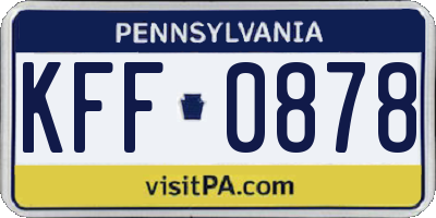 PA license plate KFF0878