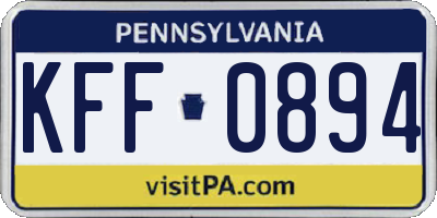 PA license plate KFF0894