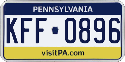 PA license plate KFF0896