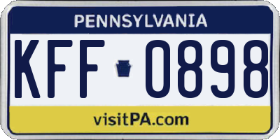 PA license plate KFF0898