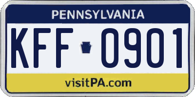 PA license plate KFF0901