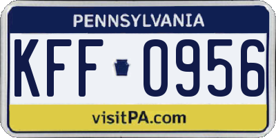 PA license plate KFF0956