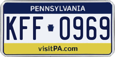 PA license plate KFF0969