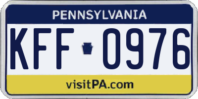 PA license plate KFF0976