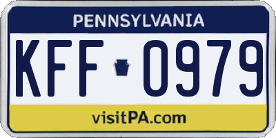 PA license plate KFF0979